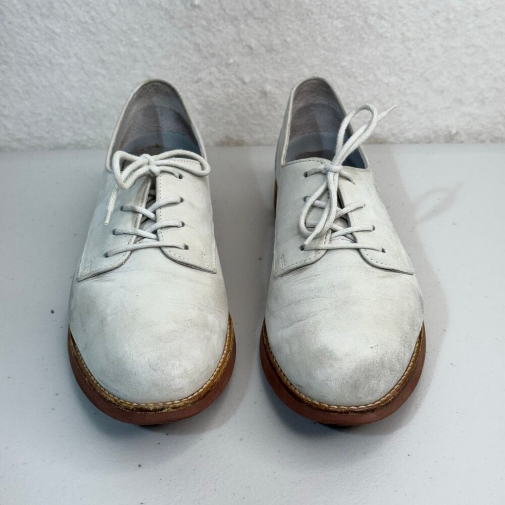 Rockport Helen VTG White Nubuck Leather Lace-Up Classic Oxford Dress Shoe Size 9